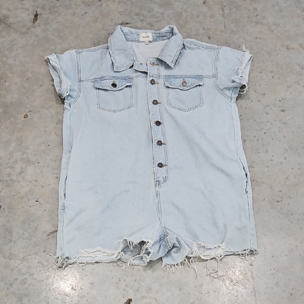 Wishlist Light Blue Denim Romper